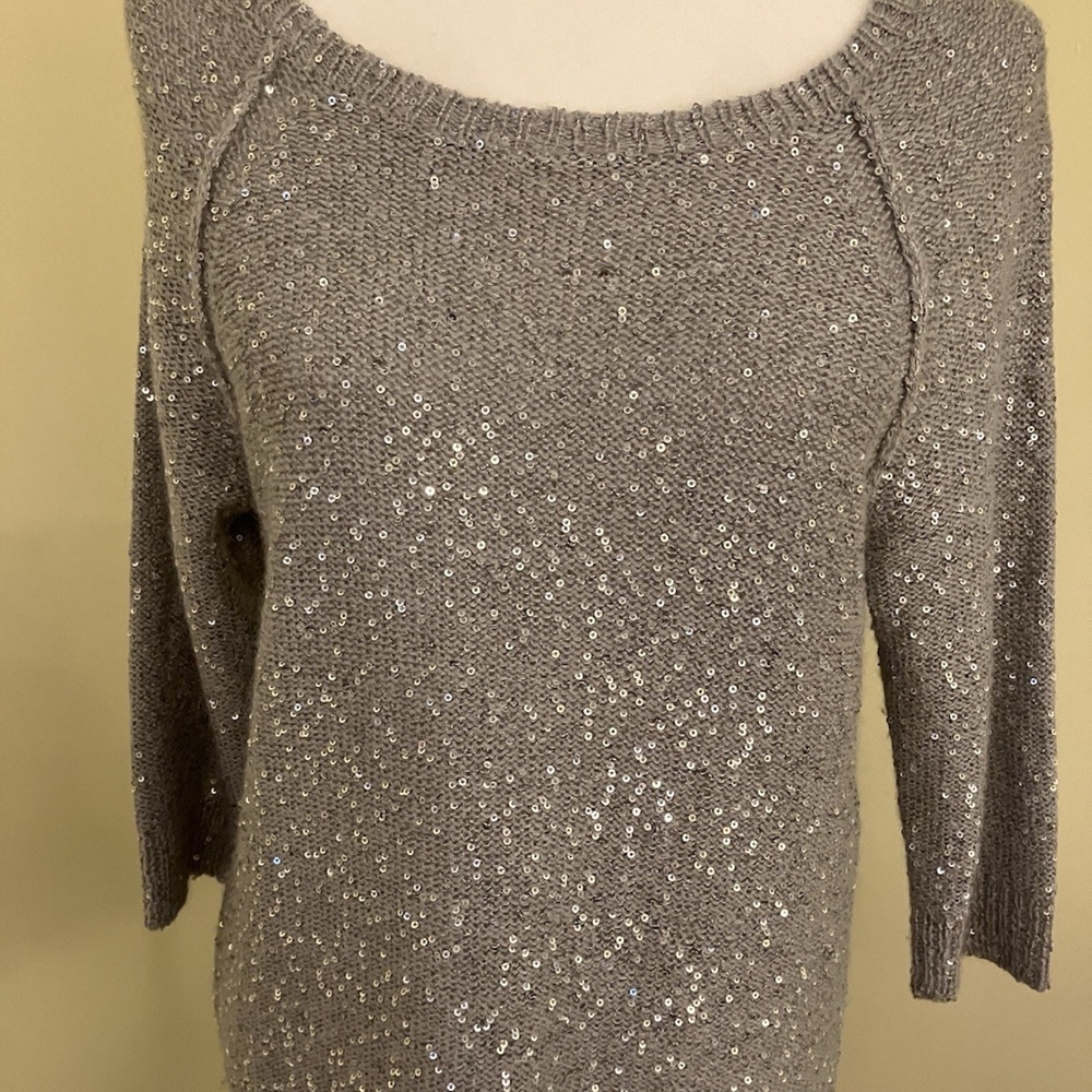Ann Taylor Women’s Silver Sequin Top Size M